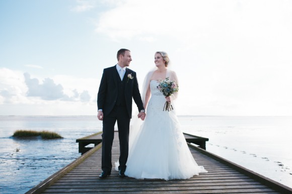 oh i do like to be beside the seaside. sophia tolli for a traditional wedding in the north west – kate & colin
