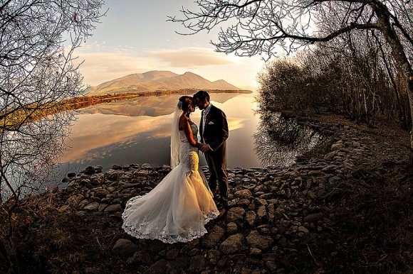 roses are red. sophia tolli for a festive wedding in the lake district – karen & mark
