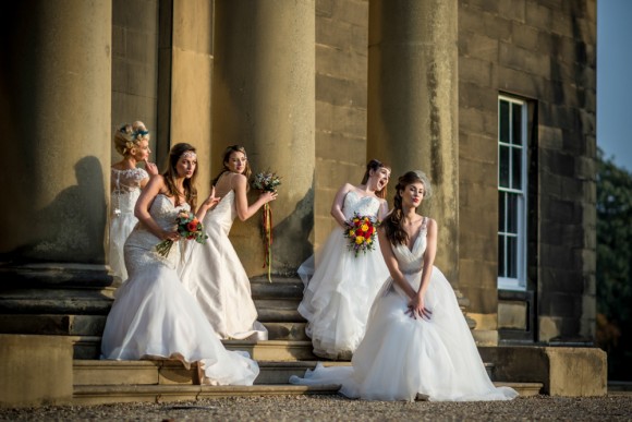 shiny happy people. an osh gosh gowns styled bridal shoot at rise hall