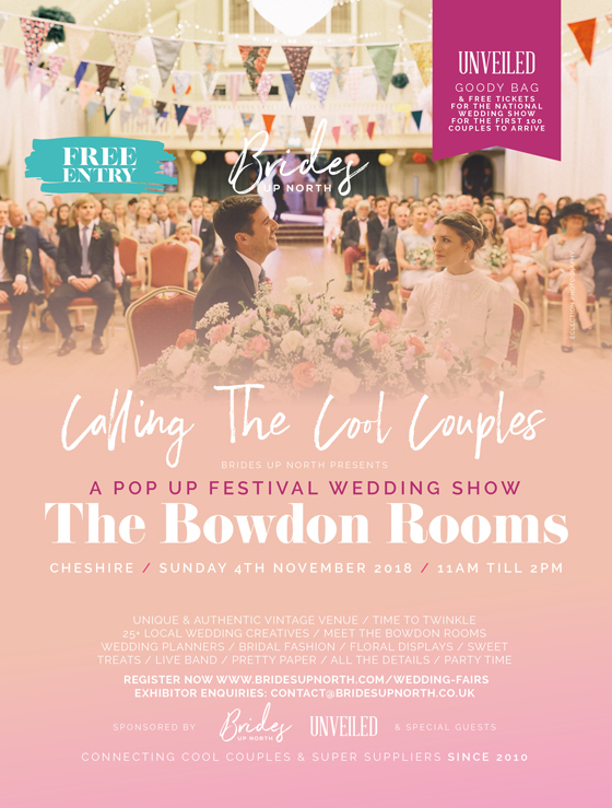 it’s a pop-up festival wedding show at the bowdon rooms!